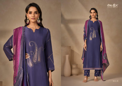 Amrisha Omtex Silk Pant Style Suits Wholesaler India