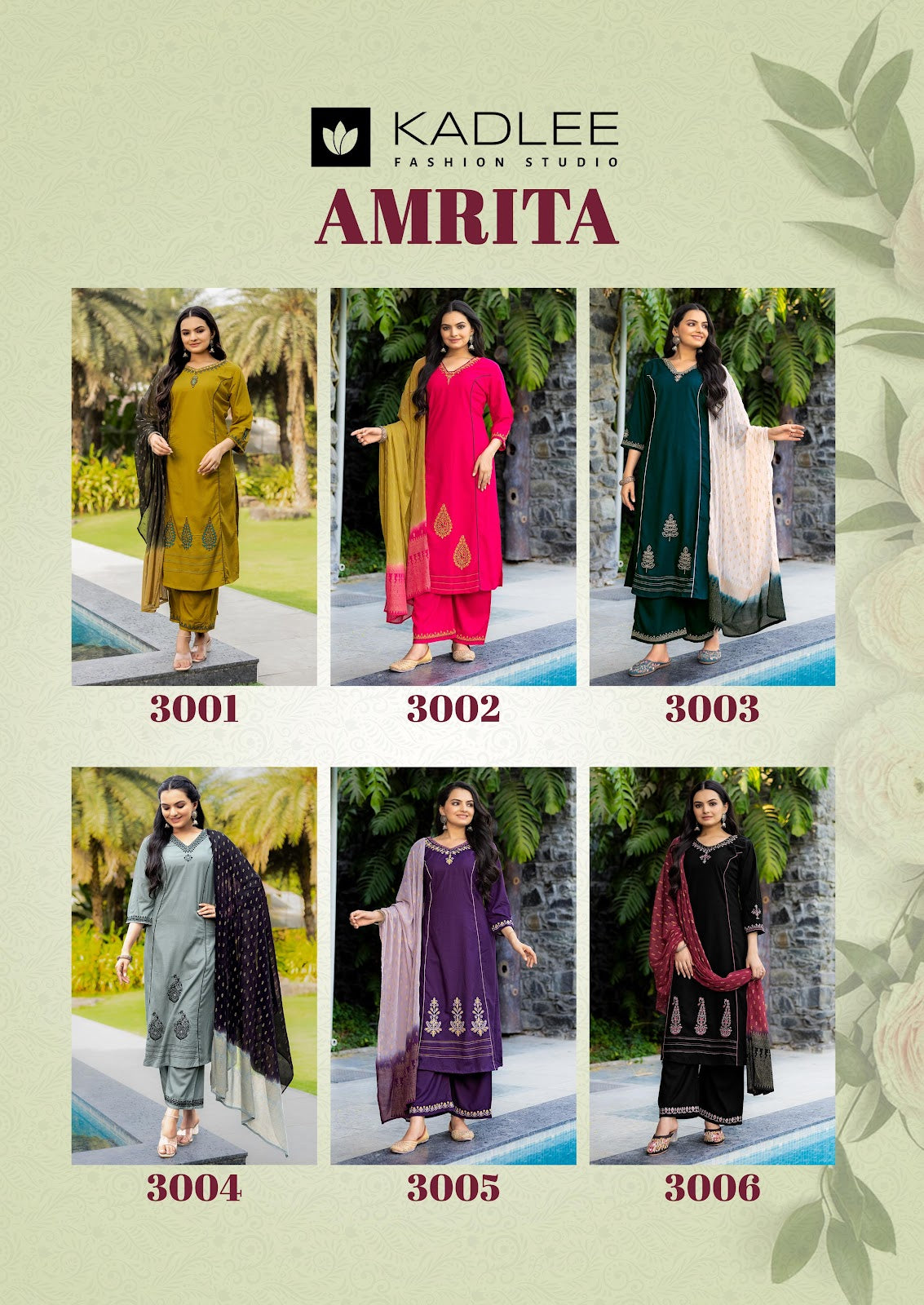 Amrita Kadlee Rayon Slub Readymade Plazzo Style Suits Manufacturer