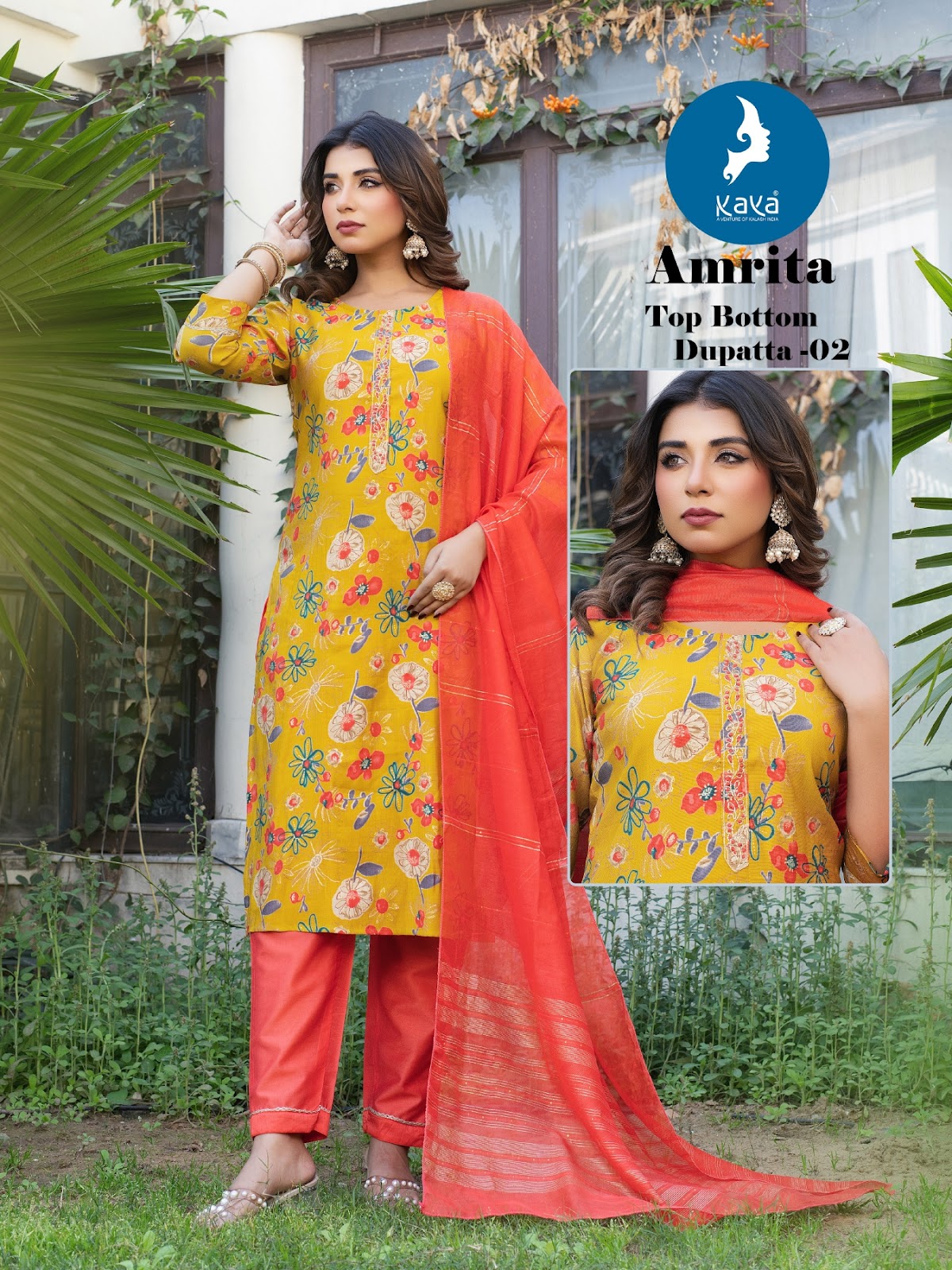 Amrita Kaya Vertican Readymade Pant Style Suits Supplier