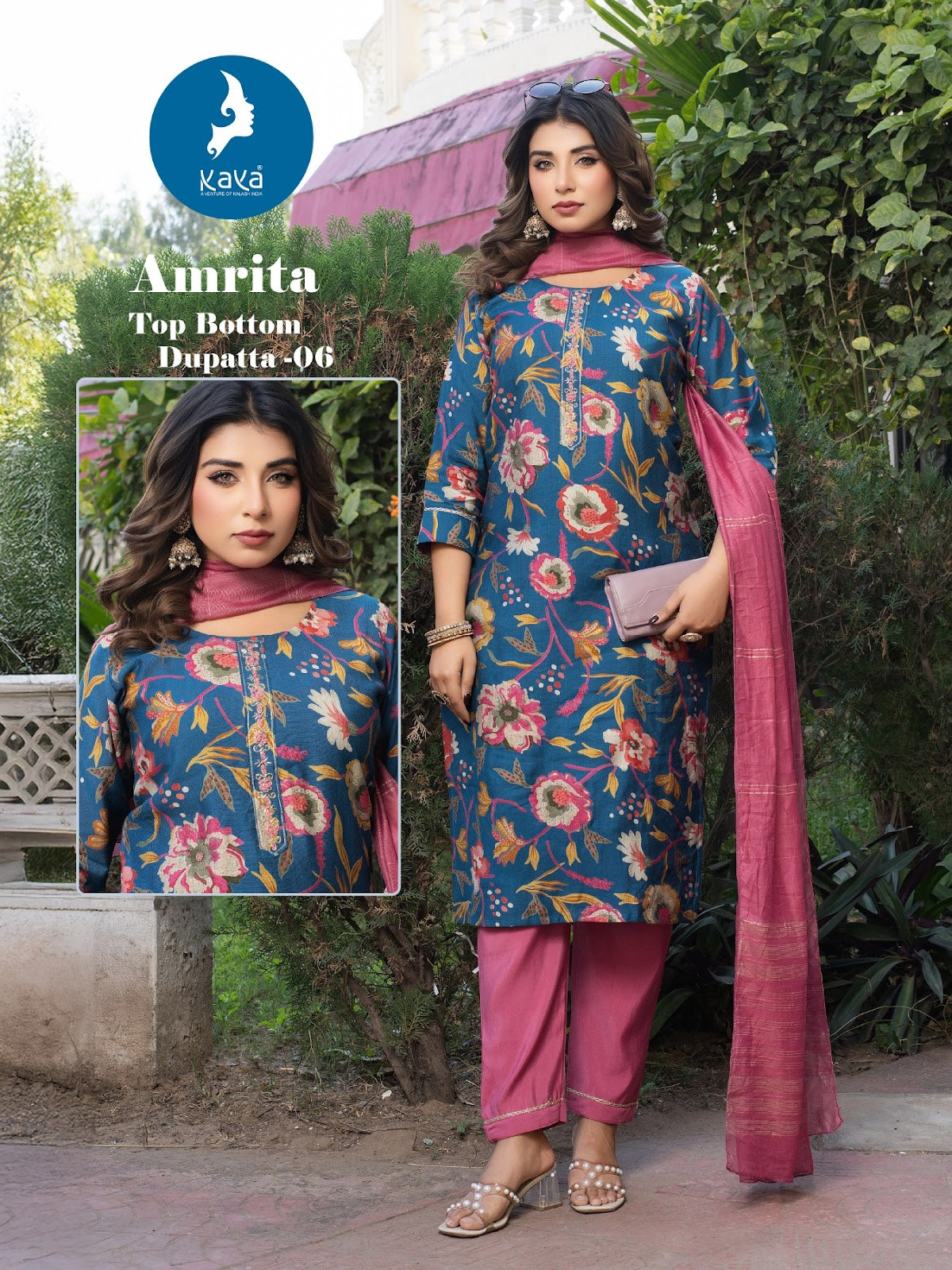 Amrita Kaya Vertican Readymade Pant Style Suits Supplier