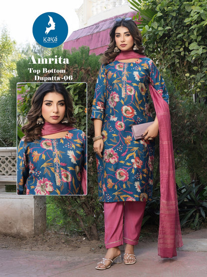 Amrita Kaya Vertican Readymade Pant Style Suits Supplier