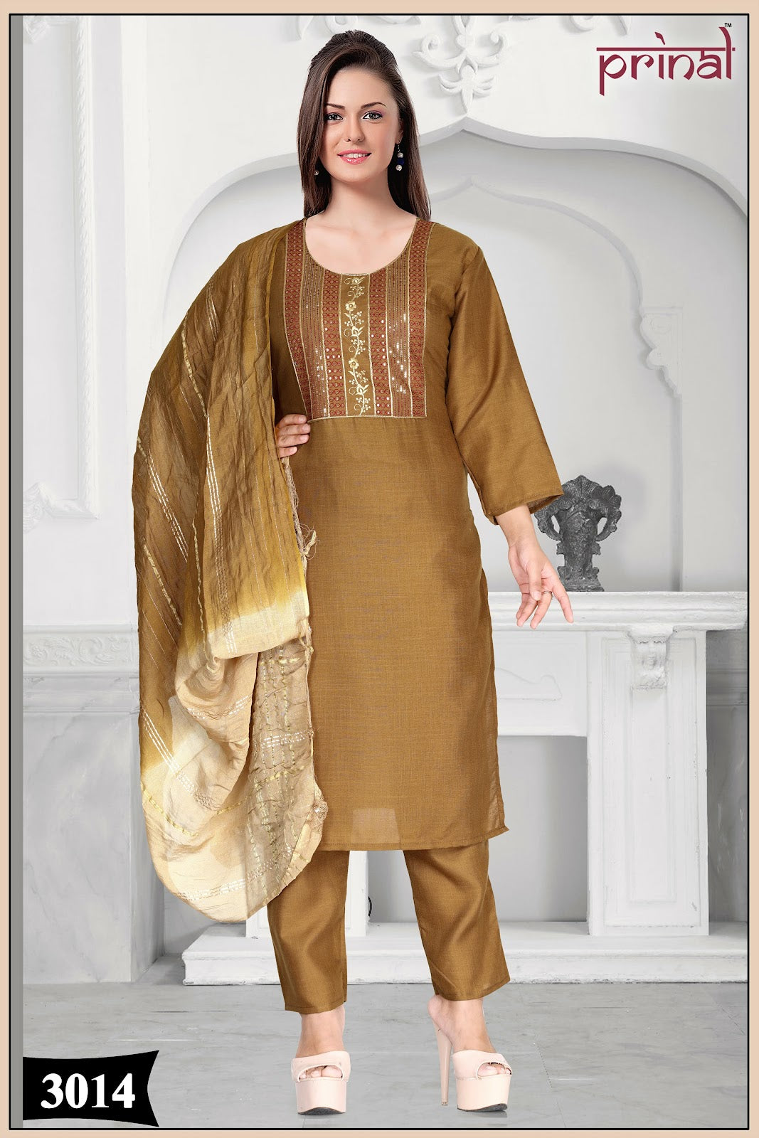 Amrita Prinal Cotton Slub Readymade Pant Style Suits Manufacturer Gujarat