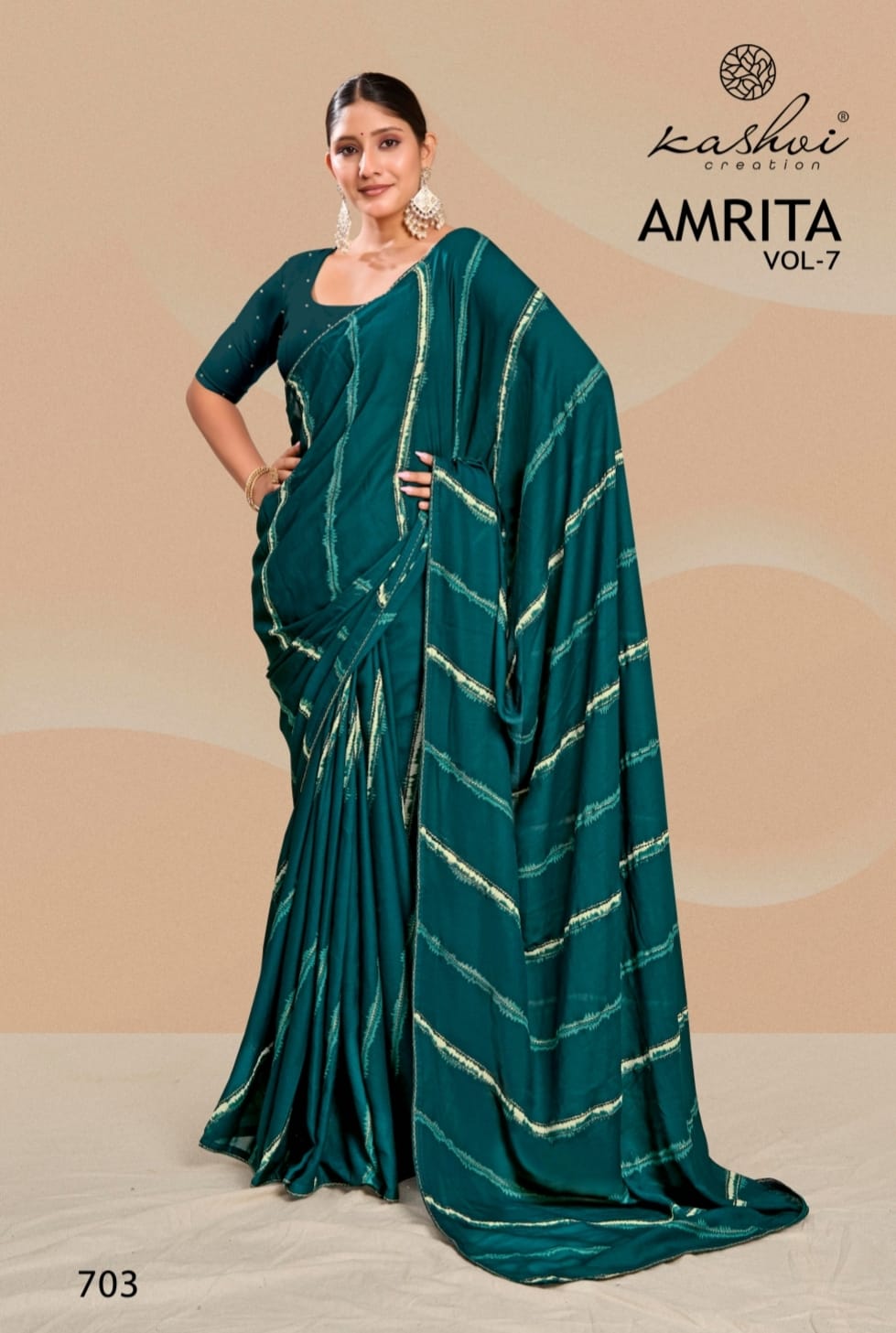 Amrita Vol 7 Kashvi Creation Dull Moss Sarees Manufacturer India