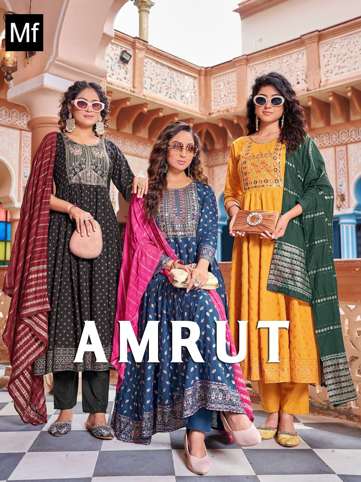 Amrut Mf Rayon 14Kg Readymade Pant Style Suits Wholesale Price