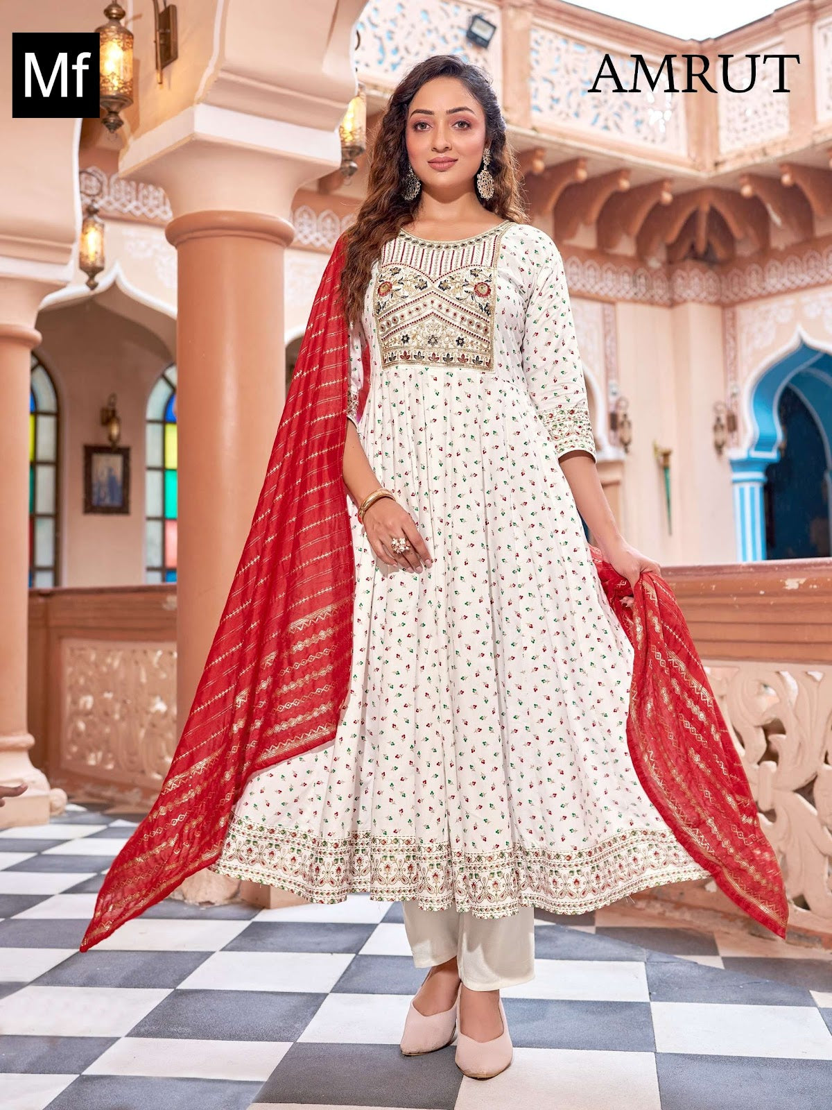 Amrut Mf Rayon 14Kg Readymade Pant Style Suits Wholesale Price