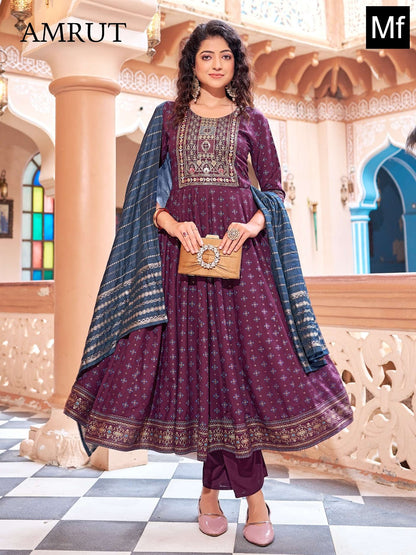 Amrut Mf Rayon 14Kg Readymade Pant Style Suits Wholesale Price