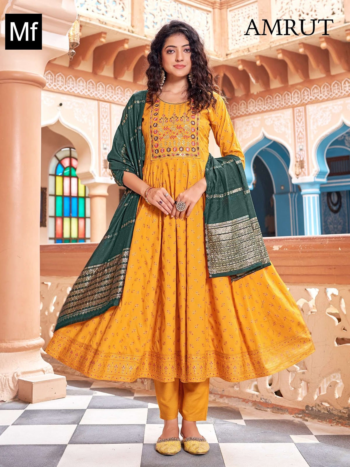 Amrut Mf Rayon 14Kg Readymade Pant Style Suits Wholesale Price