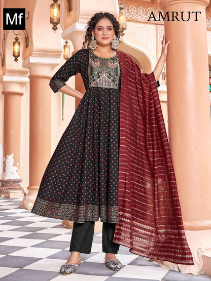 Amrut Mf Rayon 14Kg Readymade Pant Style Suits Wholesale Price