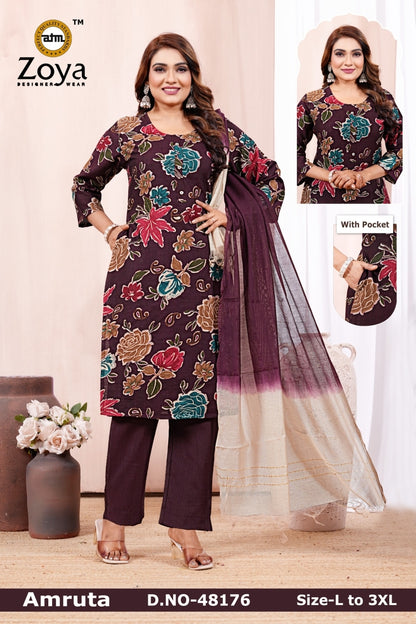 Amruta 0906 Zoya Vertican Readymade Pant Style Suits Supplier India