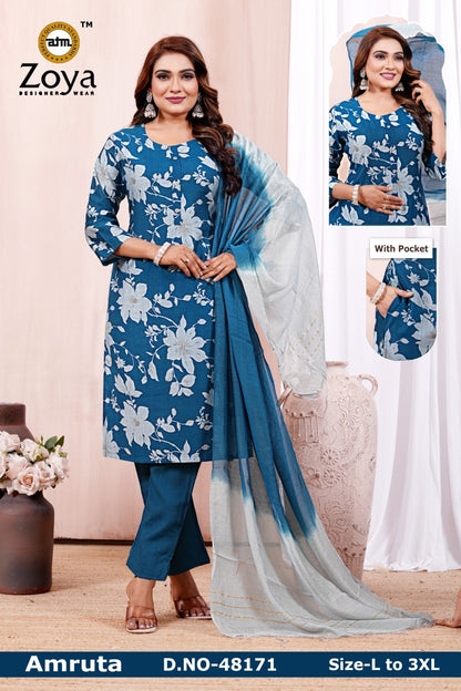 Amruta 0906 Zoya Vertican Readymade Pant Style Suits Supplier India