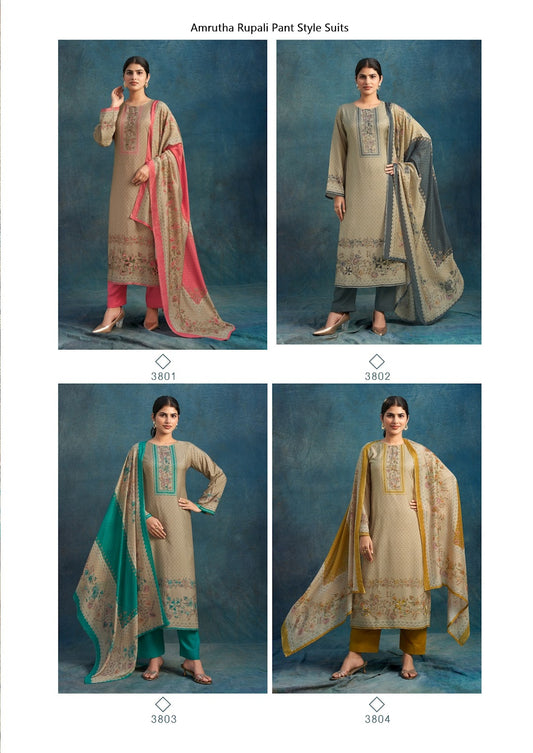 Amrutha Rupali Viscose Muslin Pant Style Suits Supplier India