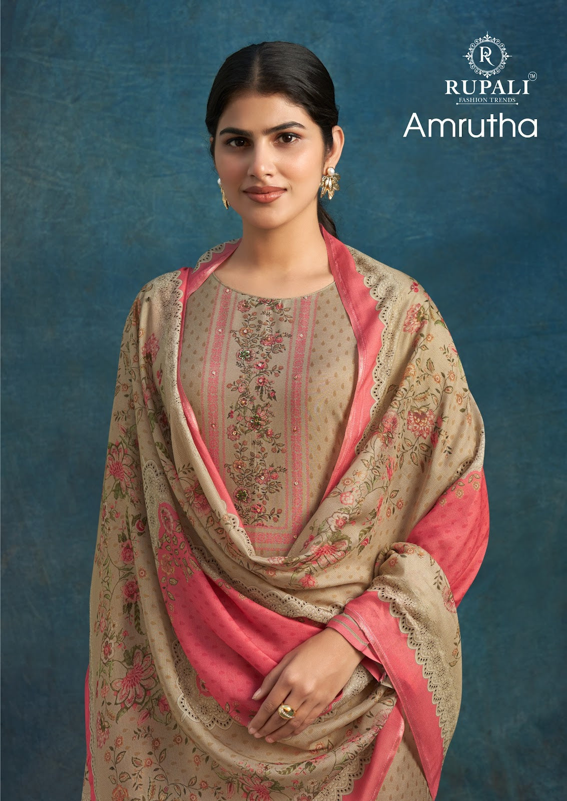 Amrutha Rupali Viscose Muslin Pant Style Suits Supplier India