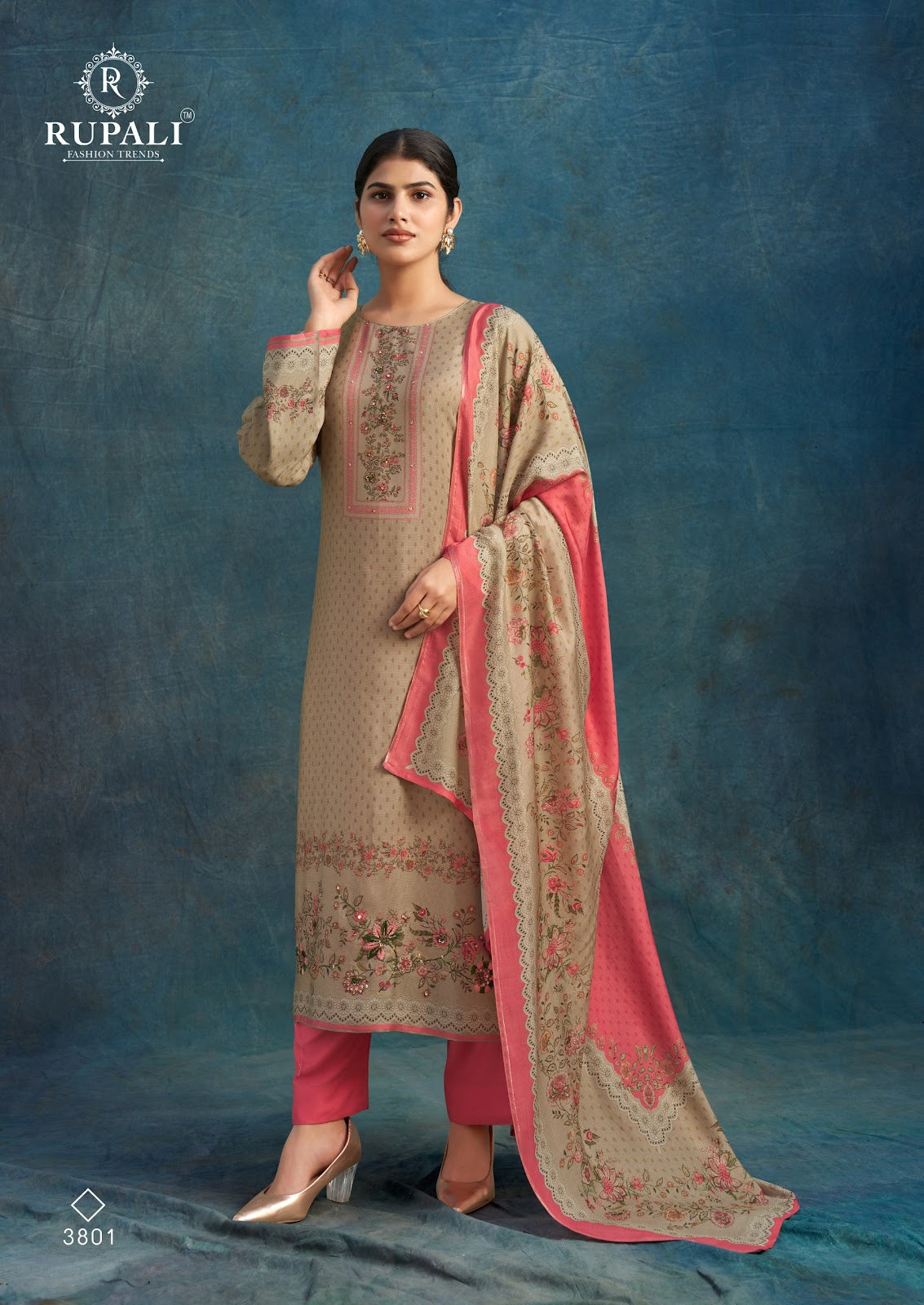 Amrutha Rupali Viscose Muslin Pant Style Suits Supplier India