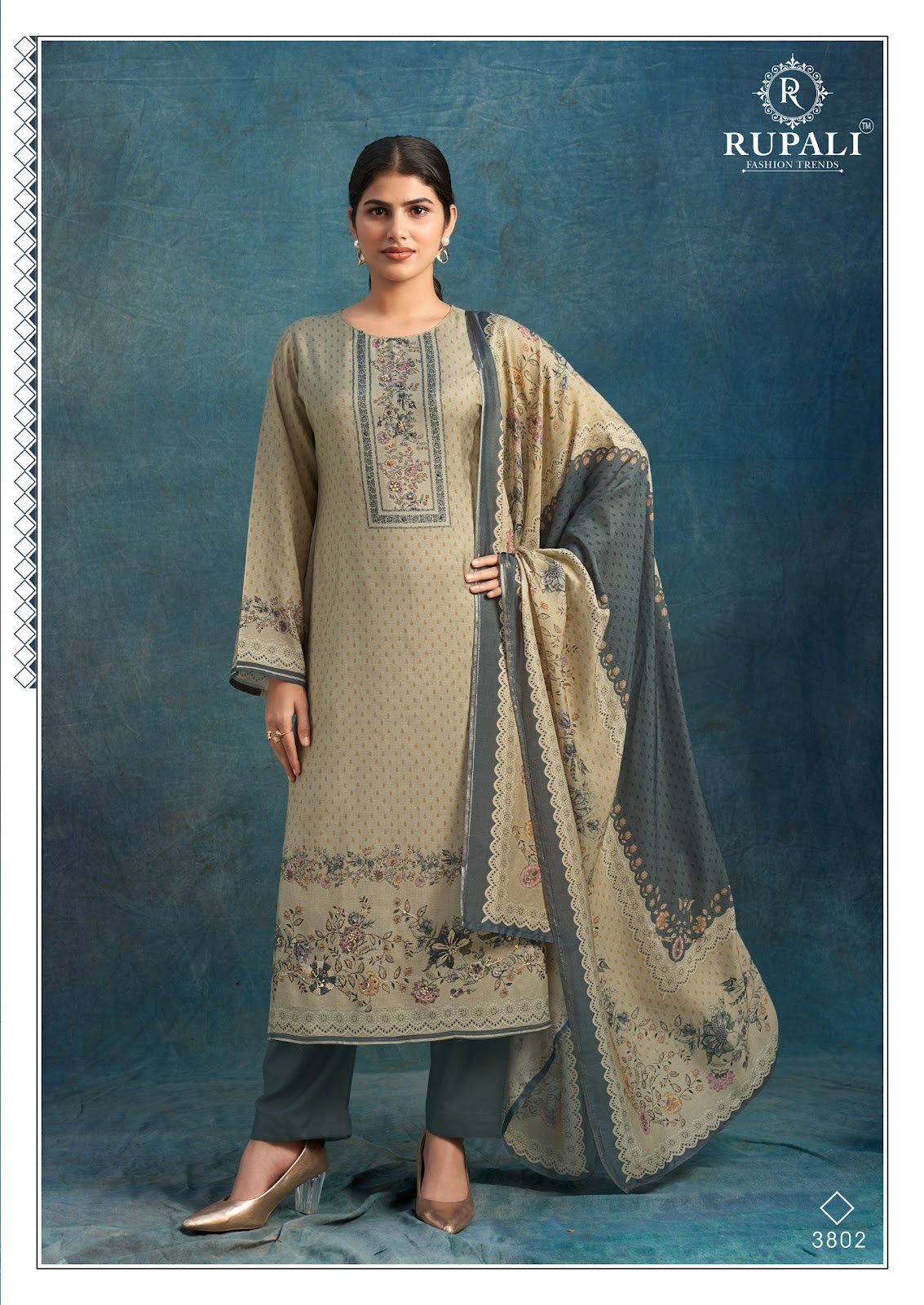 Amrutha Rupali Viscose Muslin Pant Style Suits Supplier India