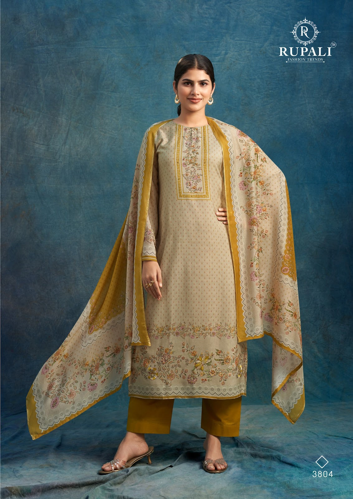 Amrutha Rupali Viscose Muslin Pant Style Suits Supplier India