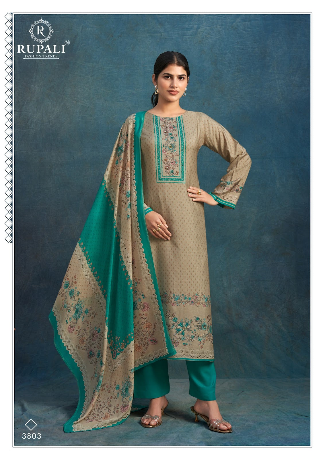Amrutha Rupali Viscose Muslin Pant Style Suits Supplier India