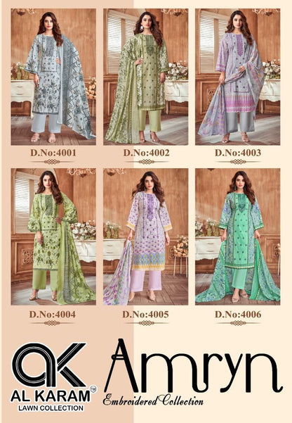 Amryn Al Karam Lawn Karachi Salwar Suits Supplier India