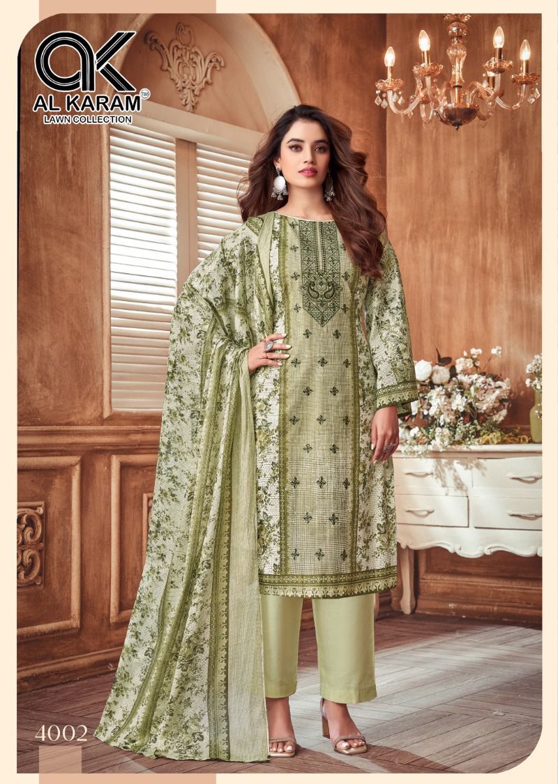 Amryn Al Karam Lawn Karachi Salwar Suits Supplier India