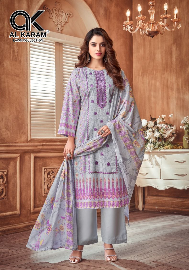 Amryn Al Karam Lawn Karachi Salwar Suits Supplier India