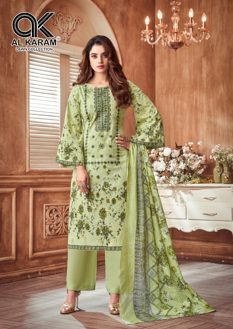 Amryn Al Karam Lawn Karachi Salwar Suits Supplier India