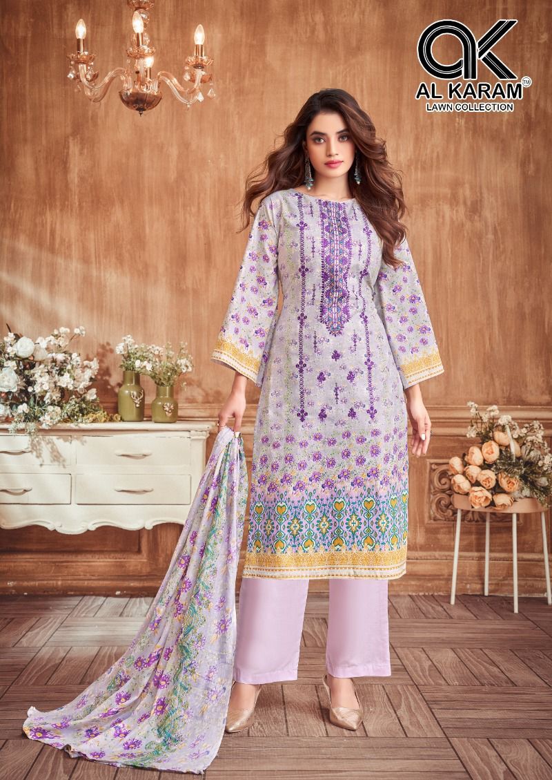 Amryn Al Karam Lawn Karachi Salwar Suits Supplier India
