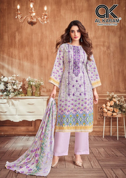 Amryn Al Karam Lawn Karachi Salwar Suits Supplier India