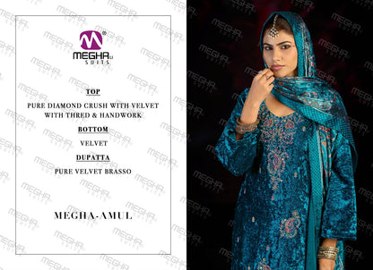 Amul Megha Crush Velvet Suits Supplier