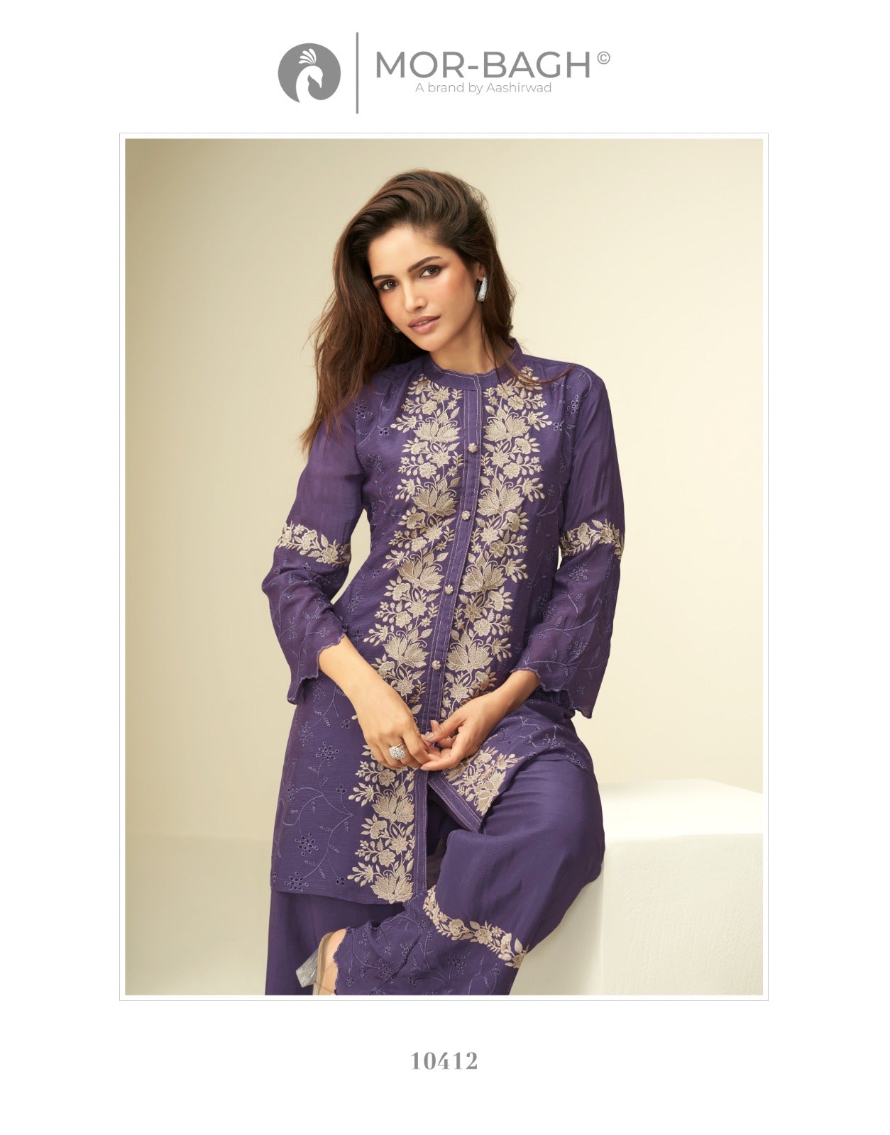 Amulya Aashirwad Mor Bagh Chinon Co Ord Set Exporter India