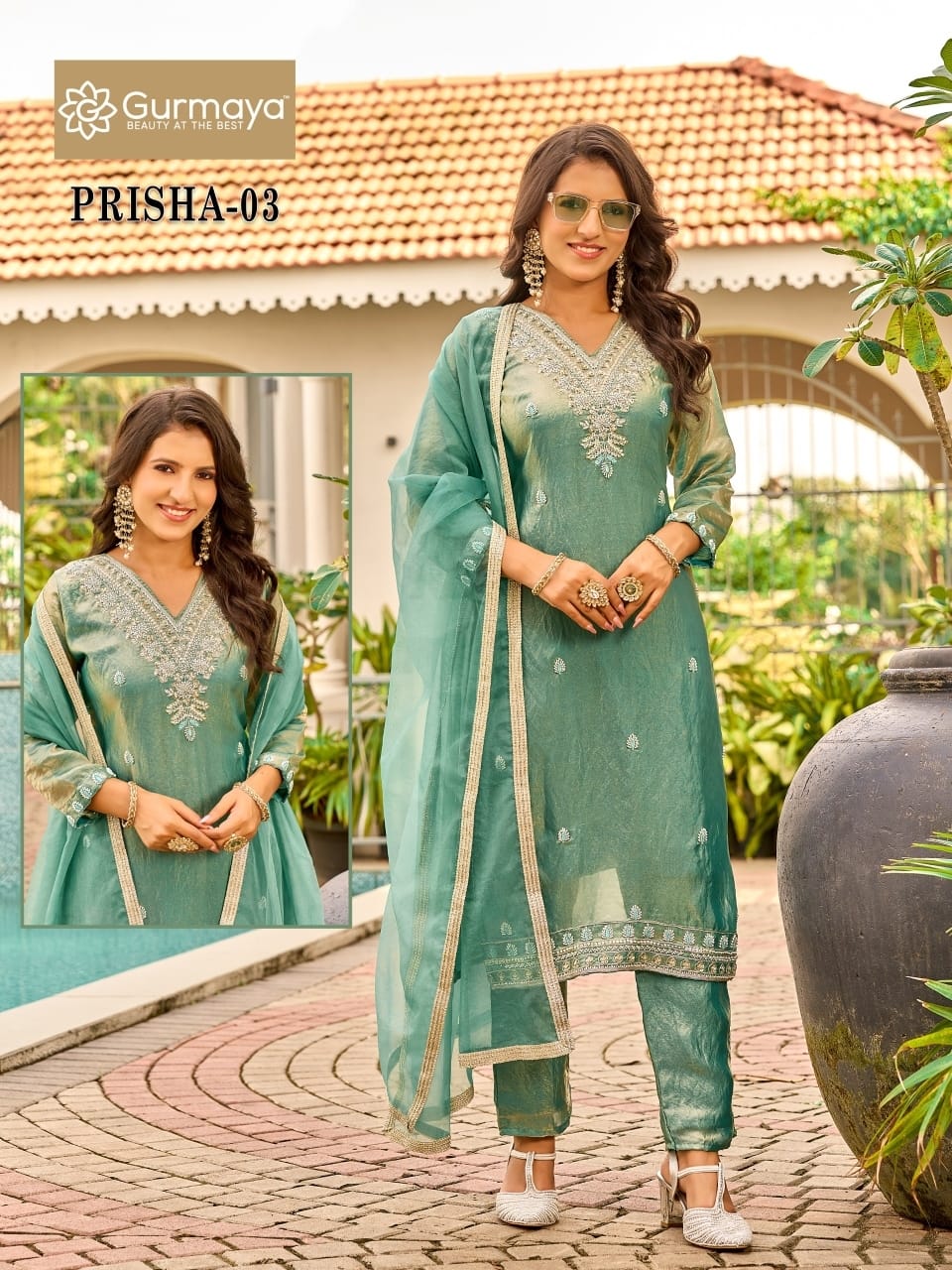 Amulya Prisha Gurmaya Aanchi Readymade Pant Style Suits Exporter India