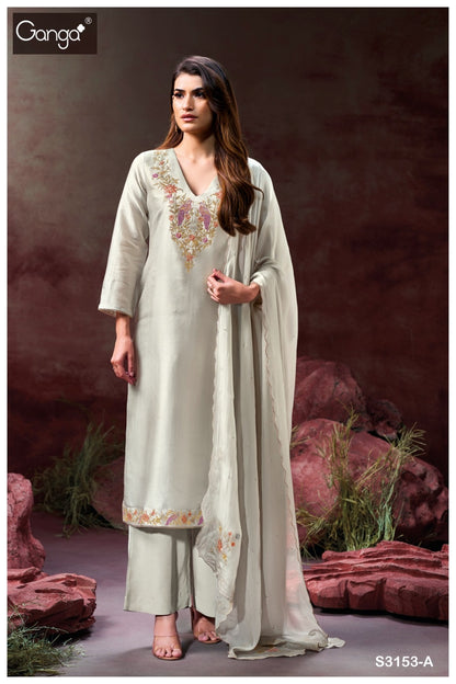 Amvi 3153 Ganga Premium Bemberg Plazzo Style Suits Exporter Gujarat