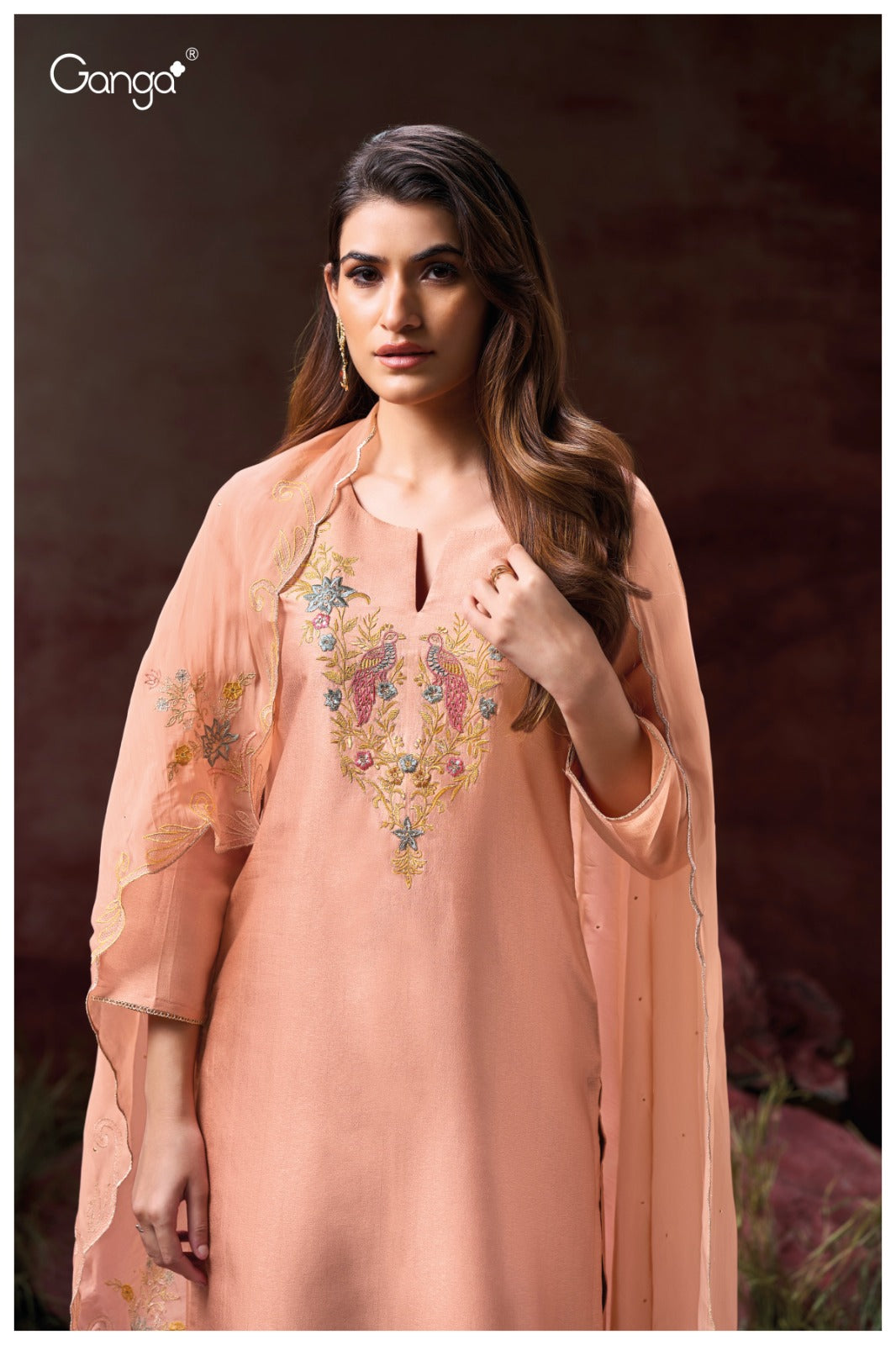Amvi 3153 Ganga Premium Bemberg Plazzo Style Suits Exporter Gujarat
