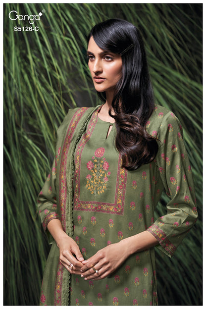 Amyaa S5126 Ganga Cotton Satin Plazzo Style Suits Wholesale Price