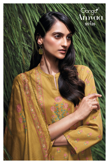 Amyaa S5126 Ganga Cotton Satin Plazzo Style Suits Wholesale Price