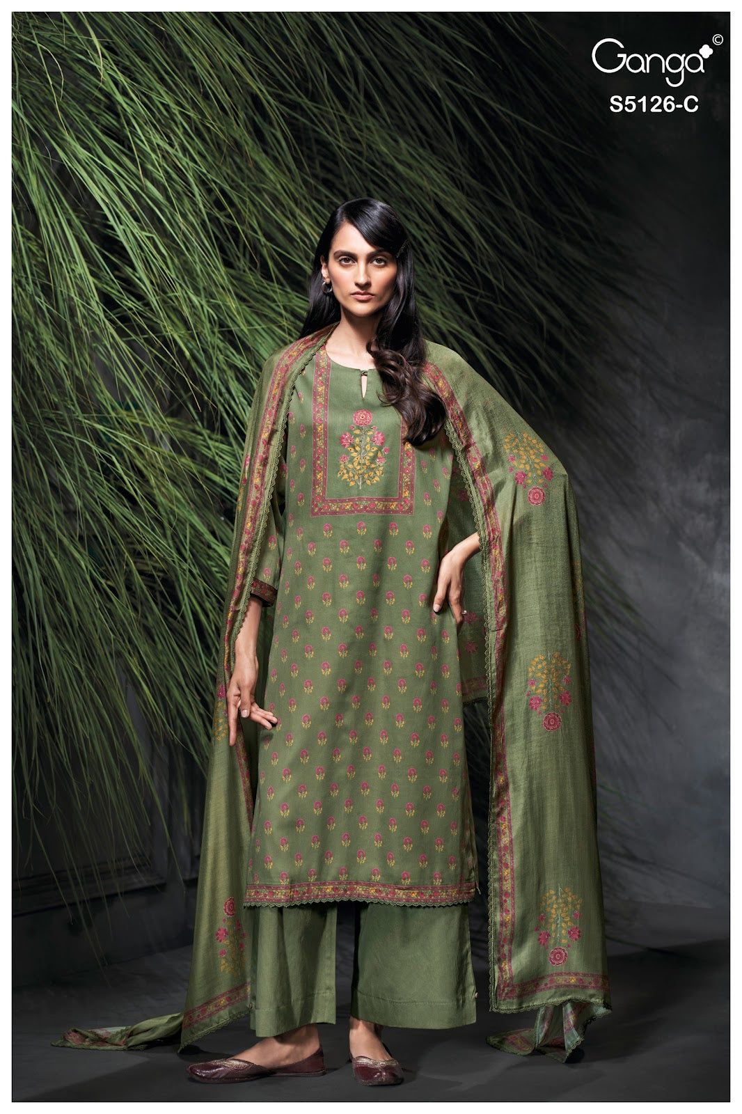 Amyaa S5126 Ganga Cotton Satin Plazzo Style Suits Wholesale Price