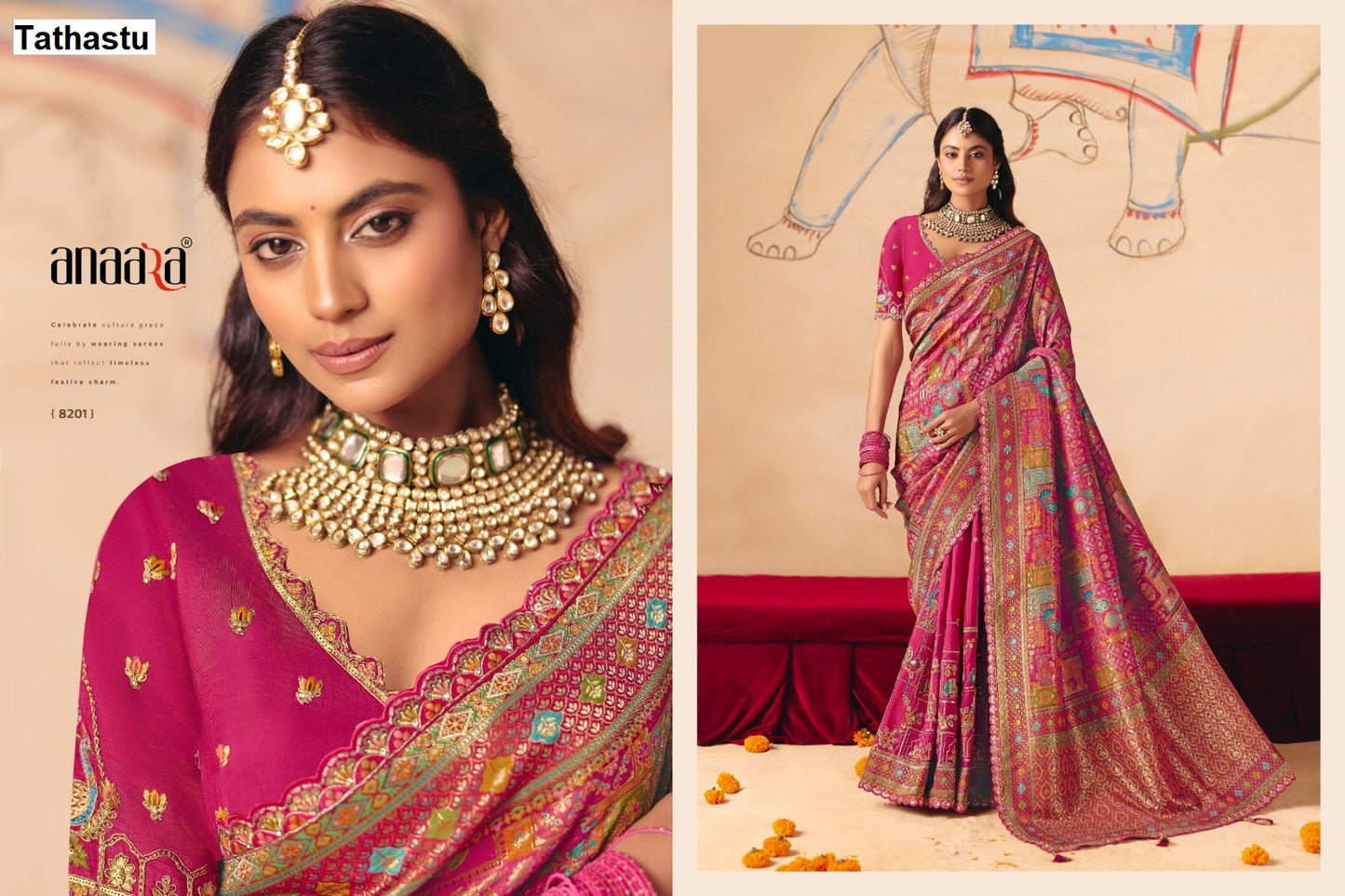 Anaara 8201 To 8212 Tathastu Dola Silk Sarees Exporter