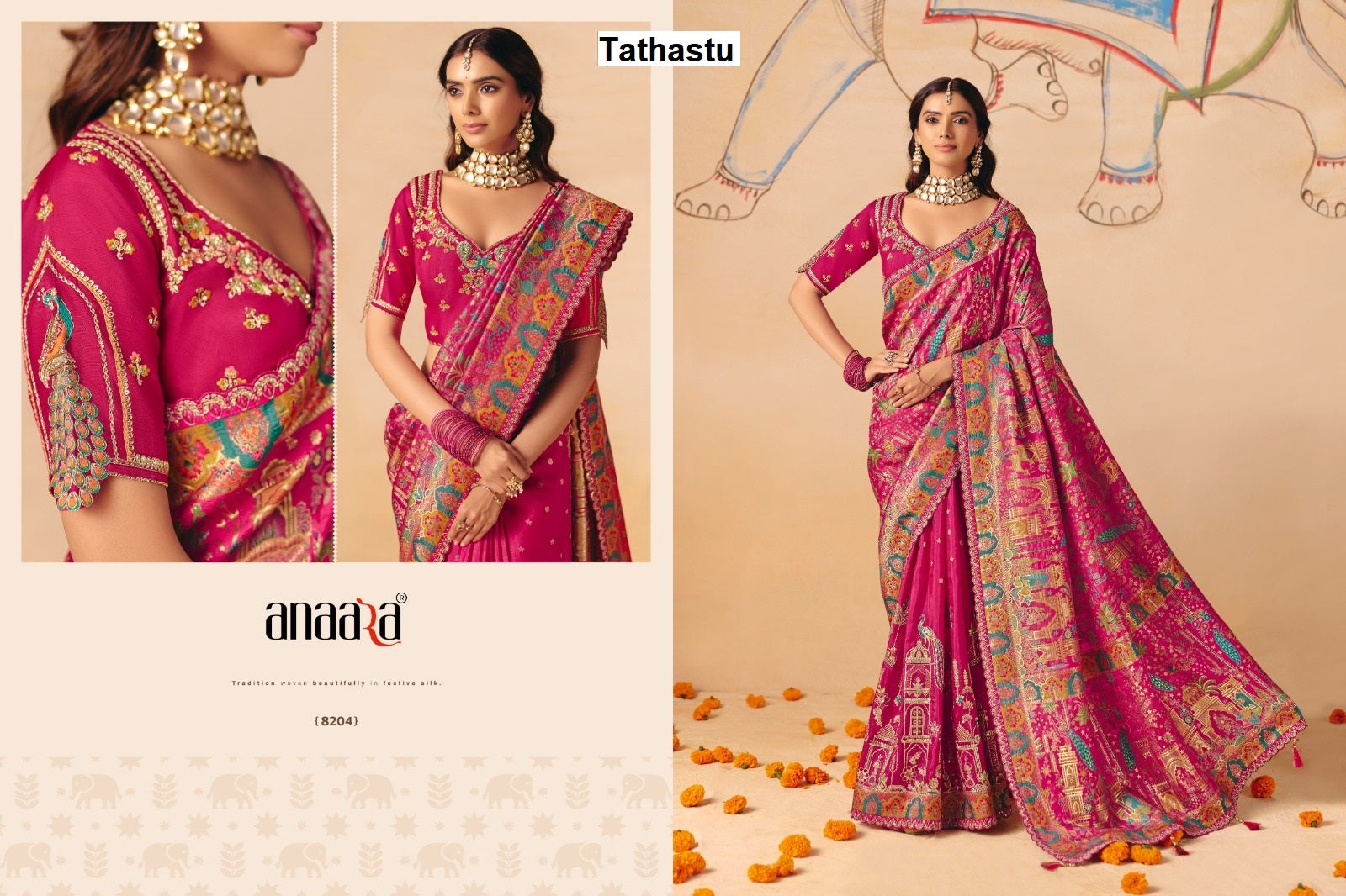 Anaara 8201 To 8212 Tathastu Dola Silk Sarees Exporter