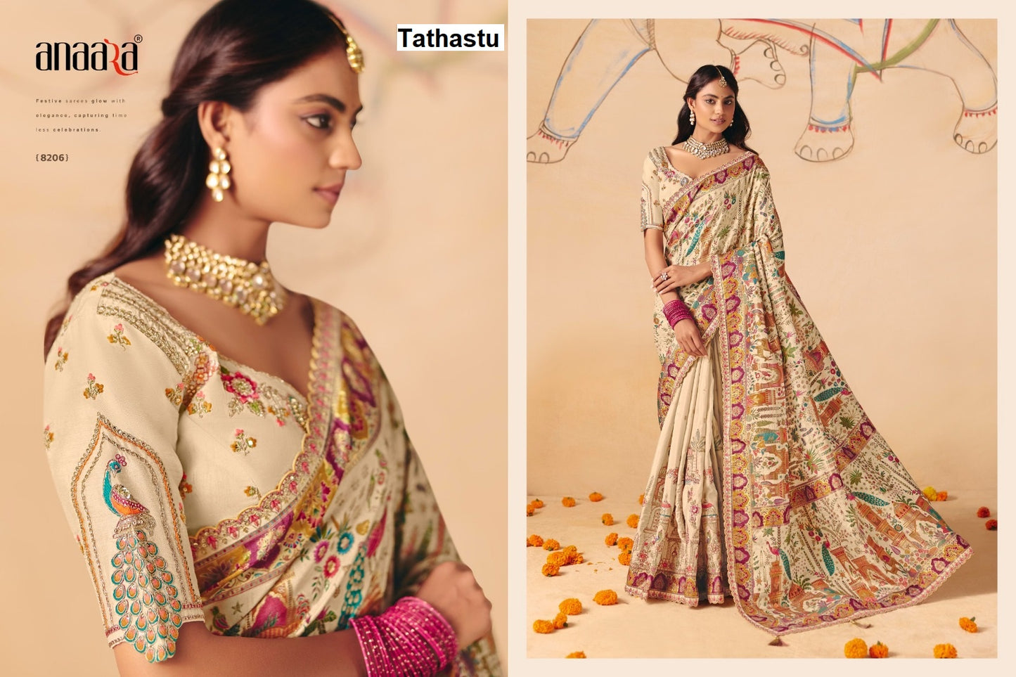 Anaara 8201 To 8212 Tathastu Dola Silk Sarees Exporter