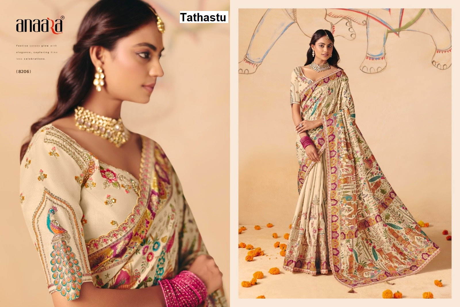 Anaara 8201 To 8212 Tathastu Dola Silk Sarees Exporter