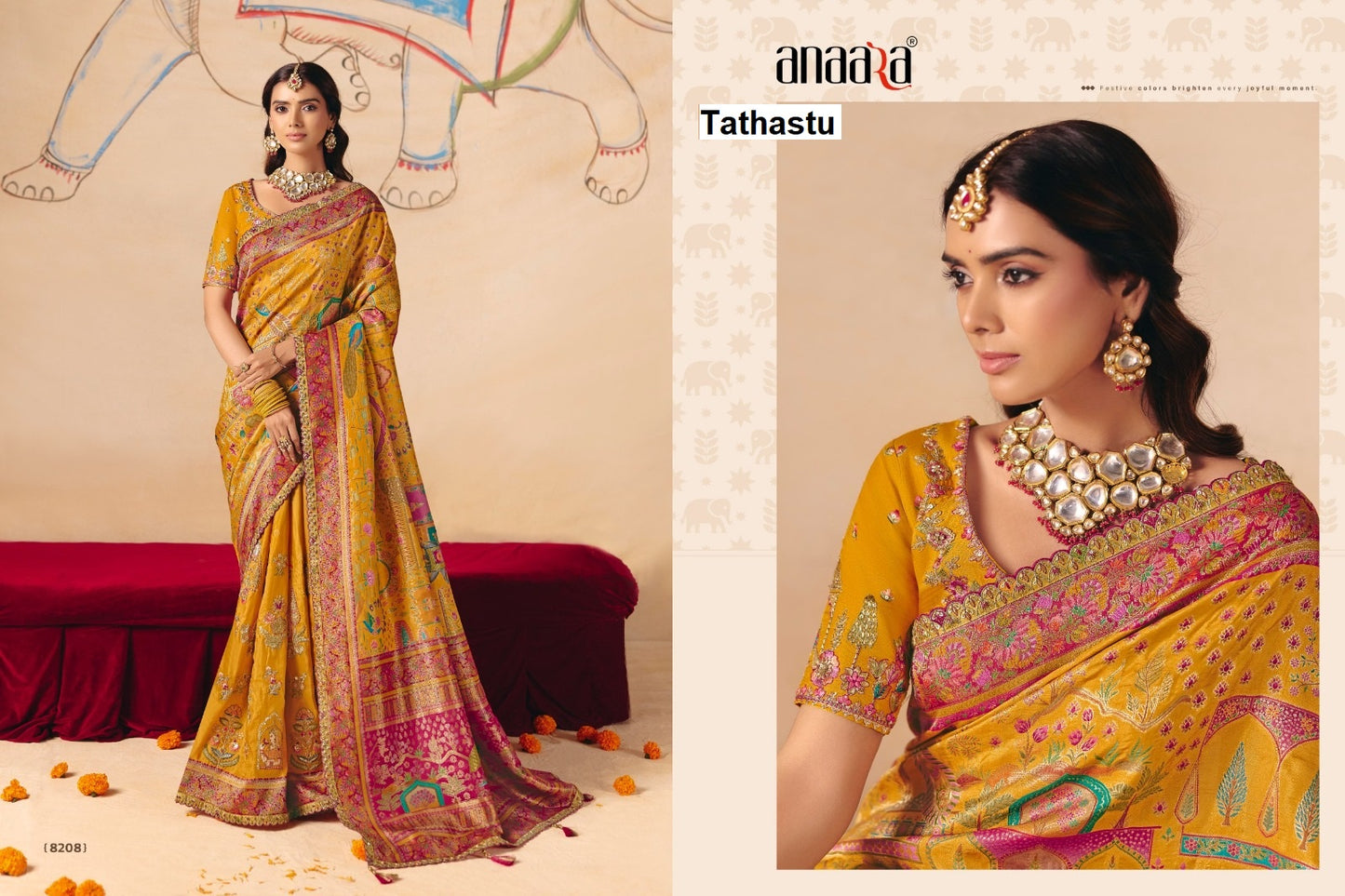 Anaara 8201 To 8212 Tathastu Dola Silk Sarees Exporter