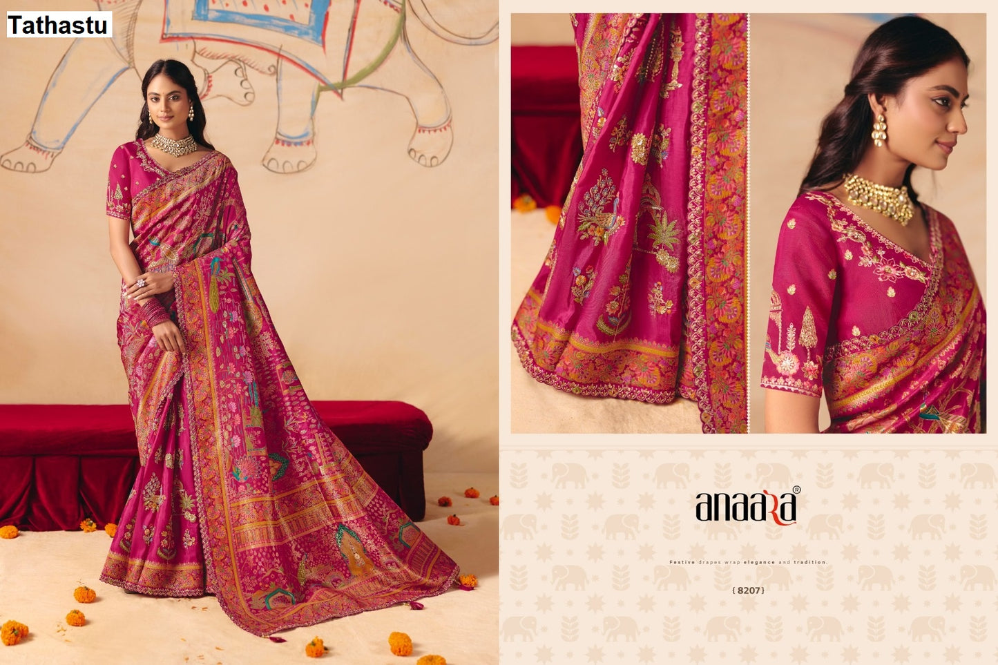 Anaara 8201 To 8212 Tathastu Dola Silk Sarees Exporter