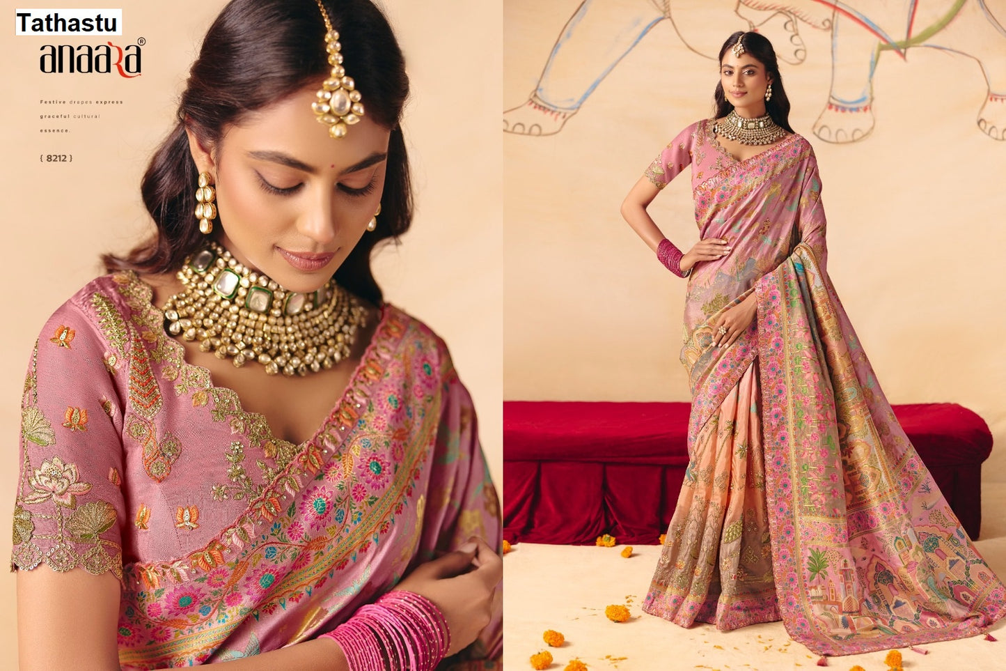 Anaara 8201 To 8212 Tathastu Dola Silk Sarees Exporter