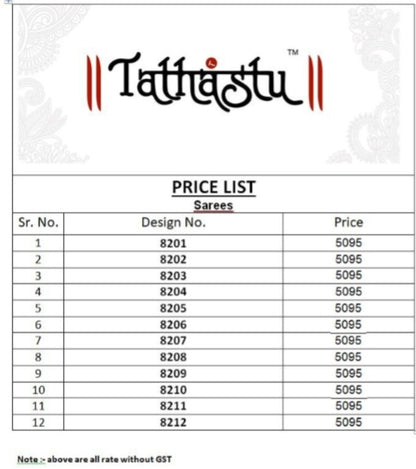Anaara 8201 To 8212 Tathastu Dola Silk Sarees Exporter