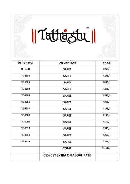 Anaara 8301 To 8312 Tathastu Silk Sarees Manufacturer