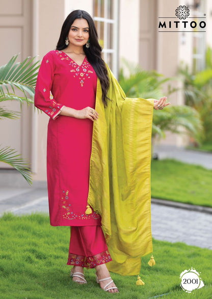 Anaara Mittoo Modal Readymade Pant Style Suits Wholesale Price