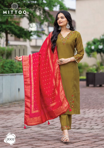 Anaara Mittoo Modal Readymade Pant Style Suits Wholesale Price