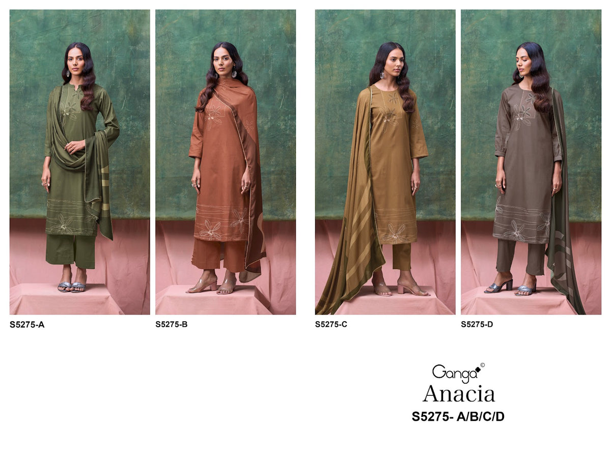 Anacia S5275 Ganga Corduroy Pant Style Suits Wholesale Rate