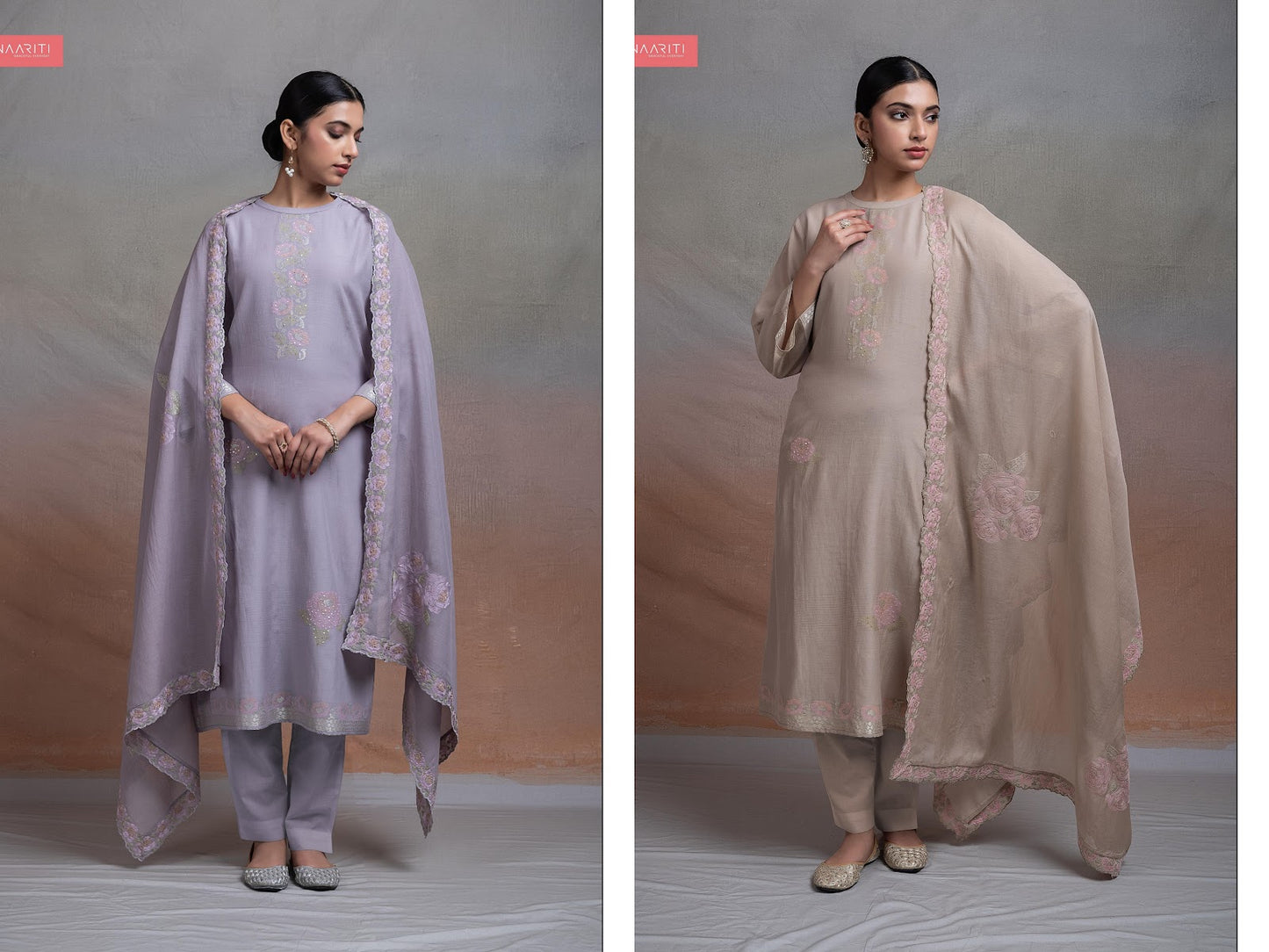 Anahat Naariti Mul Chanderi Pant Style Suits Wholesale Price