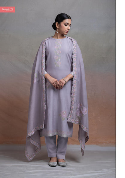 Anahat Naariti Mul Chanderi Pant Style Suits Wholesale Price