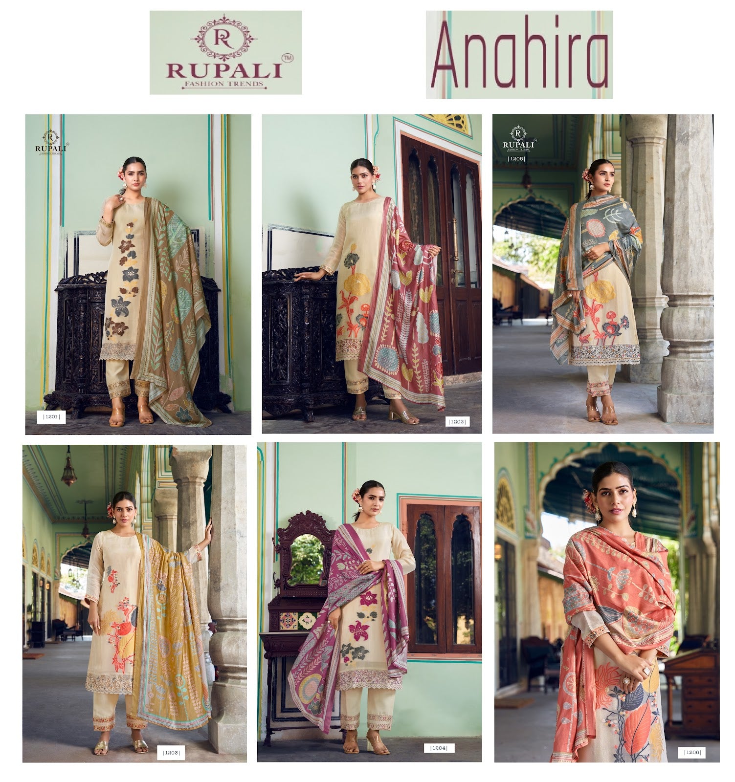 Anahira Rupali Simmer Tissue Pant Style Suits Manufacturer