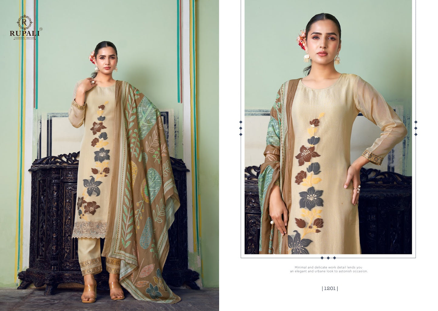 Anahira Rupali Simmer Tissue Pant Style Suits Manufacturer